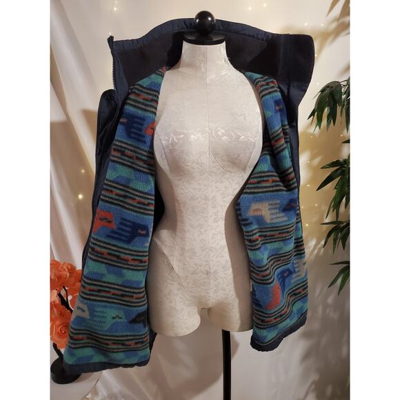 Patagonia Vtg 90s Southwest Aztec Fleece Lined Softshell Jacket Womens Size L - Picture 3 of 16